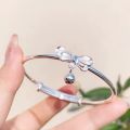 Fashion Jewelry Silver Cute Sweet Bow Bell Girl Bracelet Ladies Girl Elegant Trend Charm Bracelets For Girls Stylish Festive Birthday Friends Gift Jewelry Soomas Jewels Bracelets For Women. 