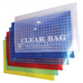 Clear Bag file for Documents (6 Pcs) - Clear Bag Transparent Button File - Clear Filing Document Bags - MultiColour Plastic Folder Legal Size. 