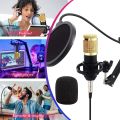 Legendary Live Broadcast Microphone BM800 Condenser Microphone Set With V8 Sound Card Condenser Microphone Bundle Live Sound Card kit with Adjustable Mic Arm Stand Desk for Studio Recording & Broadcasting. 