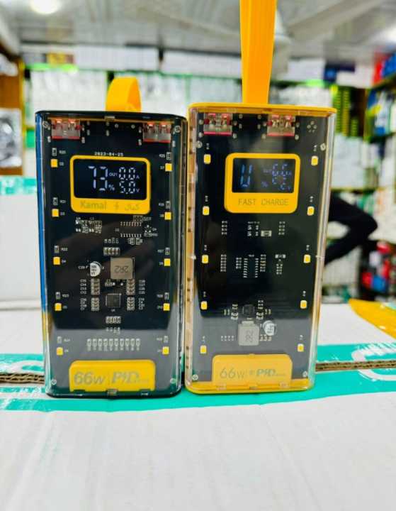 20000 MAH 66W FAST CHARGING TRANSPARENT POWER BANK-POWER BANK FOR ANDROID I Phone-Fast charging power bank-Transparent power bank-Portable 66W power bank-Mini fast charging power bank-Large capacity power bank-Power bank-Led Crystal display power bank.