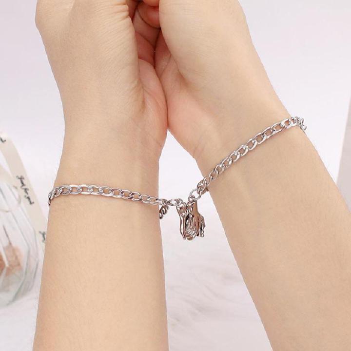 Fashion Couple Bracelets Adjustable Matching Magnet Bracelet