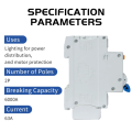 USFULL 2 Pole 63 Ampere AC Breaker with Short-circuit Protection for Electrical System. 