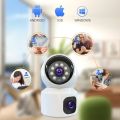 PTZ WiFi 12MP 4K Dual Lens Three screens Camera Outdoor Protection Motion Detection Outdoor IP CCTV Survalance Cameras 6K 12MP WiFi Security Camera Three Screen 360° View IP Camera Auto Tracking CCTV Security Protection Home CCTV Mini Street Cam. 