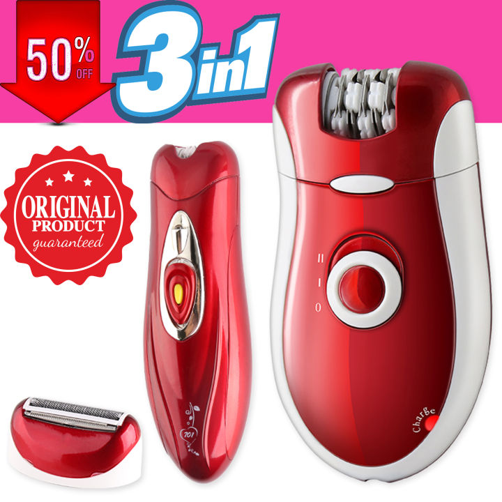 3 in 1 ORIGINAL 3068 Women Epilator Shaver - Depilator Lady Hair Remover Tool - Women’s Facial Hair Remover - Depilatory Use for Full Body 3068 Ladies Shaver Hair Removal Accessories - Best Rechargeable Professional Electric Female Shaving machine