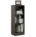 3-Tier No Tool Assembly Open Shelf Bookcase, White black brown. 