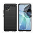 Leweisi Carbon Fiber Bumper Phone Case For Motorola Moto G72 Back Cover Coque Shockproof Protective. 