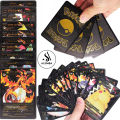 55 Pcs Pokemon Gold Foil Cards Anime Cartoon Pokemon English Version Tcg Card - 55 Pcs Pokemon Cards Box For Fans Rare Collection Card Child Toys Gifts - Golden Edition. 