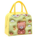 Thickened Lunch bag Portable Large capacity 3D Cartoon  print Insulated lunch box Handheld Thermal insulated Cartoon pattern lunch bag for School Picnic Outdoor Kids Food storage. 