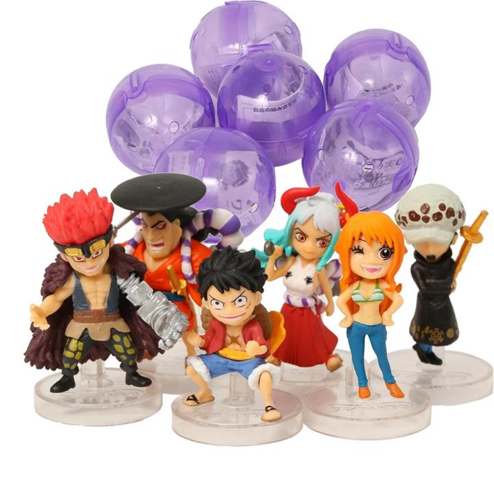 6pcs/set One Piece Luffy Yamato Law Kid Kozuki Oden Nami Figure Toys PVC Cute Mini Model Decoration Dolls