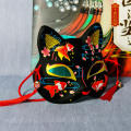 Black Face Trendy New Full Face Anime Fox Half Face Yin Yang Master for Masquerade Parties Cosplay Events Anime Conventions. 