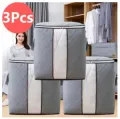 Storage Bags - Pack of 3 -New Collapsible Bamboo Charcoal Organizer Bag Clothes Sweater. 