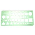 Green Plastic Circles Squares Hexagons Geometric Template Ruler 0-20cm. 