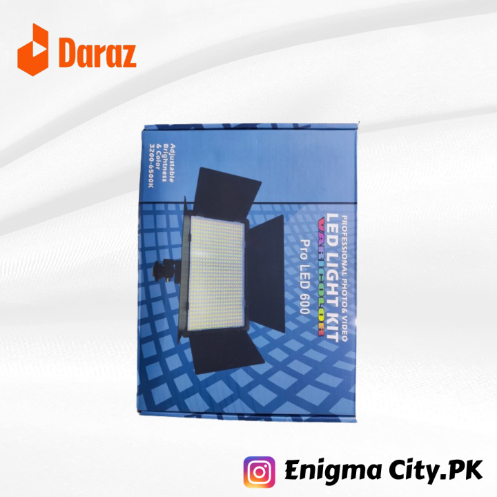 Pro%20LED%20Light%20600%20-%20Adjustable%20Brightness%20And%20Colour%20-%203200k%20-%206500k%20For%20Studio%20And%20Cameras.%20-%20Image%202