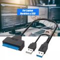 Dual USB 3.0 SATA III Cable 22 Pin Sata to USB Adapter, USB 3.0 to SATA Cable Up to 5 Gbps Support 2.5 Inches Laptop External SSD HDD Hard Drive Adapter Cable. 