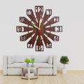 3D Wooden Clock With Premium Design I The New Wooden Wall Clock Big Size I Wall Clock I Wooden Wall Clock I Wall clocks for bedroom I 3D Wooden Wall Clock for Home and Offices, 3D Design Dark brown (12x12). 