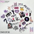 BTS 30 Cut Out Stickers Pack available for BTS Army, Black Pink, KPOP, STRAY KIDS, SEVENTEEN, Fully Customized Perfect Gift For Army. 
