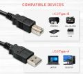USB Printer Cable 1.3 meter (4.5 feet) High-Quality Branded New USB Printer Cable Compatible With Laptop, Scanner, PC, Printer. 