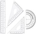 Math Geometry Kit Sets 10 Piece Student Supplies with Shatterproof Storage Box,Includes Rulers,Protractor,Compass,Eraser,Pencil Sharpener,Lead Refills,Pencil,for Drafting and Drawings. 