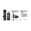 Microphone True Double Wireless - 20 Meter Long Range Portable Audio Video Recording  Live_Streaming Vlogging_Youtube for Mobile Phones - K35. 