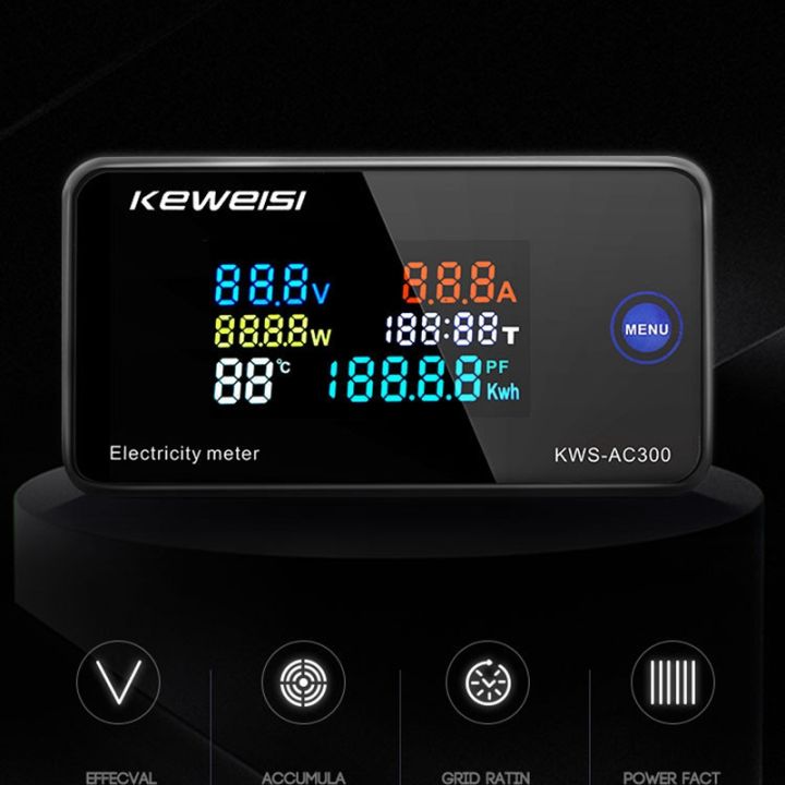 KEWEISI,KWS-AC300 Digital Voltmeter AC 50-300V Voltage 45-65Hz  Energy Meter LED Wattmeter 0-10A Detector A
