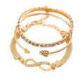Rhinestone Bracelet - 3Pcs/Set Gothic Rhinestone Infinity Cute Trendy Bracelets for Women & Girls. 
