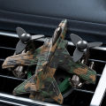 Car Air Freshener - Military Camouflage Fighter Air Jet Propeller Rotating - AC Ventilation Grill Mounting Interior Accessories - Aroma Diffuser Purifier Fragrance Aromatherapy - Perfume with Essential Refill Oil long lasting 2024 Air Intake. 