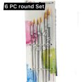 Pack of 6 Flat+Round Paint Brush set, artist paint brushes -Best for Beginners 100% Top Quality. 