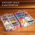 Premium Jewelry Organizer Box 5 layers 40 sections Multipurpose Stackable Box (Dimension length 9 Inches , width 6.5 Inches, height 8.5 Inches). 