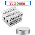5pcs 20X5mm Circular Super Strong N55 Neodymium Magnet. 