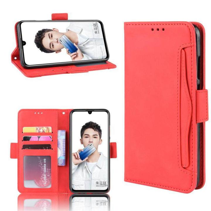 For Huawei Honor 10 Lite Wallet Case Magnetic Book Flip Cover with Removable Credit Card Holder