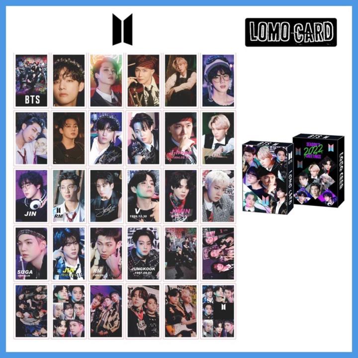 30PCS/SET BTS 2022 Photocards Lomocards V Jungkook Jimin RM Suga Jin J-jop
