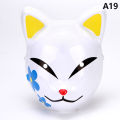 1Pc Anime Half Face Hand-painted Cat Fox Tiger Mask Anime Demon Slayer Masquerade Halloween Festival Party Cosplay Prop Creek. 