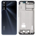 Vivo Y20 Middle Frame Housing With Side Button and Camera Lens Complete Body Casing Replacement For Y20 - Black. 
