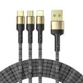 5A Fast Charging 3 in 1 S Cable ulti Qui Charger ro S ype C Cable for Samsung Xiaomi Oneplus ealme. 