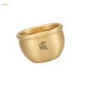 Brass Fortune Cylinder Wealth Money Pot Copper Fortune Cylinder for Home Decor. 