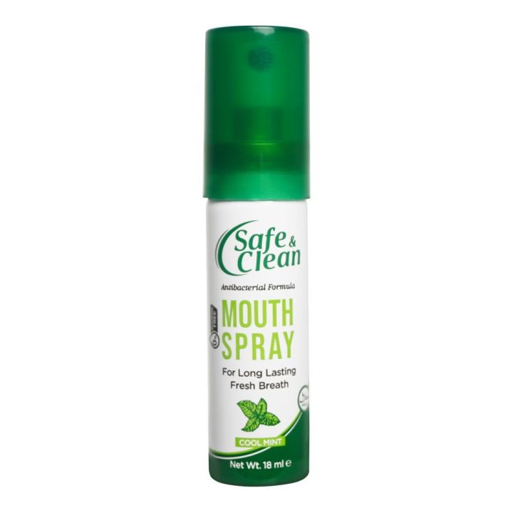 Safe & Clean Anti-Bacterial Formula Cool Mint Mouth Spray, 18ml