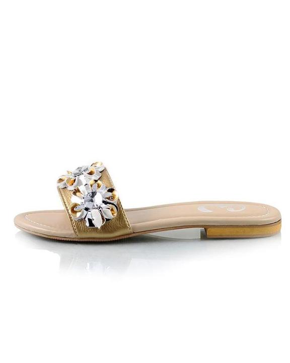 Gold%20Faux%20Leather%20Slippers%20For%20Women%20-%20Image%203