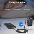 1Hora 65W GaN Fast Charger, 3-Port USB C Charger with 6.6ft Type C to C Cable, Compatible for iPhone 15/14/13/12/11,MacBook Pro/Air, iPad Pro,Galaxy S23, Laptops,Tablets, Mobile, Foldable Plug Charger Block. 