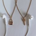 Hot Kpop Bunny-Playboy Necklace Lock And Key Rabbit Pendant Necklace Jewelry. 