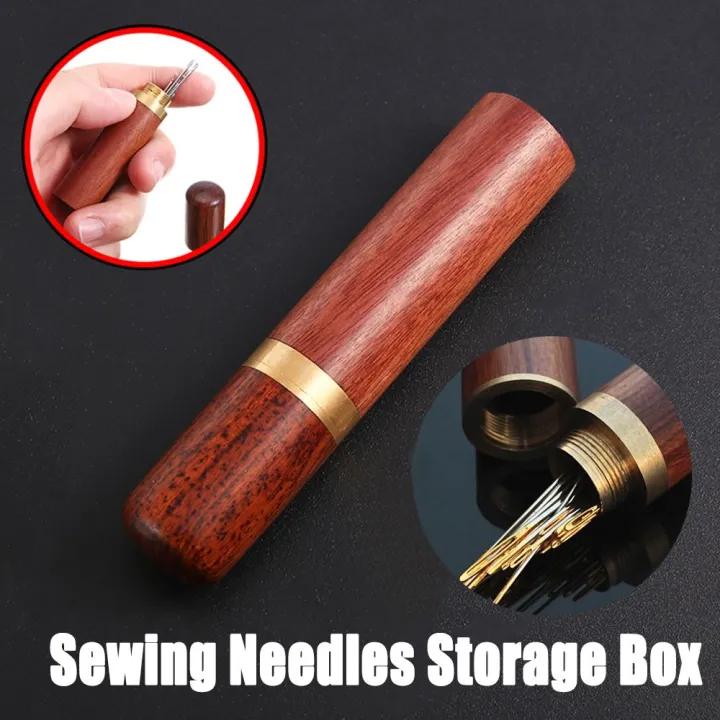 Elderly Wooden Needlework Needle Organizer Craft Tools Mending Holder ...