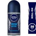 NIVEA MEN Fresh Active Antiperspirant, Masculine Scent, Roll-on 50ml. 