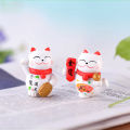 1PCS PVC Mini Lucky Cat Decoration Home Decor Kawaii Lucky Cat Maneki Neko Ornaments Creative Toy Miniature Figurines For Gift. 