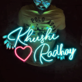 Customized NEON Sign plate - Name Plate - 4 Letters Alphabets. 