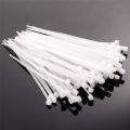 Pack of 100 - 8x300mm Nylon Zip Cable Ties White Standard Self-Locking Plastic Tie Straps. 