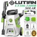 LUTIAN - LT306-1400B -110 BAR HIGH CAR PRESSURE WASHER - 1400 WATTS - AUTO START - SELF PRIMING - PORTABLE - 2 IN 1 GUN ( LONG & SHORT). 