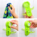 6 Hook Hanger Suction Cup Wall Vacuum for Bathroom Key Towel Scrubber Holder - 1Pc (Random Color). 