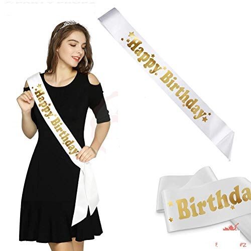1 pcs 60 Inch Long Sash Happy Birthday Ribbon High quality satin ribbon happy birthday slash for party decoration Wear for Boys and Girls Banner