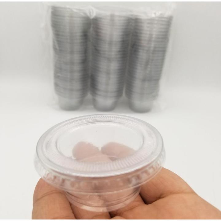 SAUCE CONTAINERS PACKAGE BOX SMALL PLASTIC TRANSPARENT BOX WITH LID PACK OF 80 SMALL SAUCE BOX
