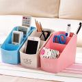 4 Grid Stationary Organizer Multi-Functional Desktop Plastic Pen Pencil Holder Storage Organizer. 