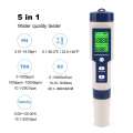 Professional Digital Water Tester 5 in 1 PH/TDS/EC/Salinity/Temperature Tester Pen Waterproof Multi-Function Meter. 